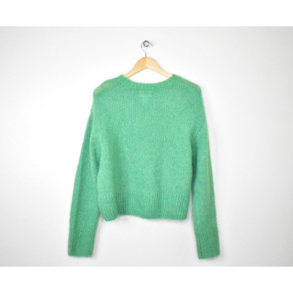H&M Wool Alpaca Blend Sweater Size S Oversized Pullover Mint Green Fuzzy New - Picture 9 of 11